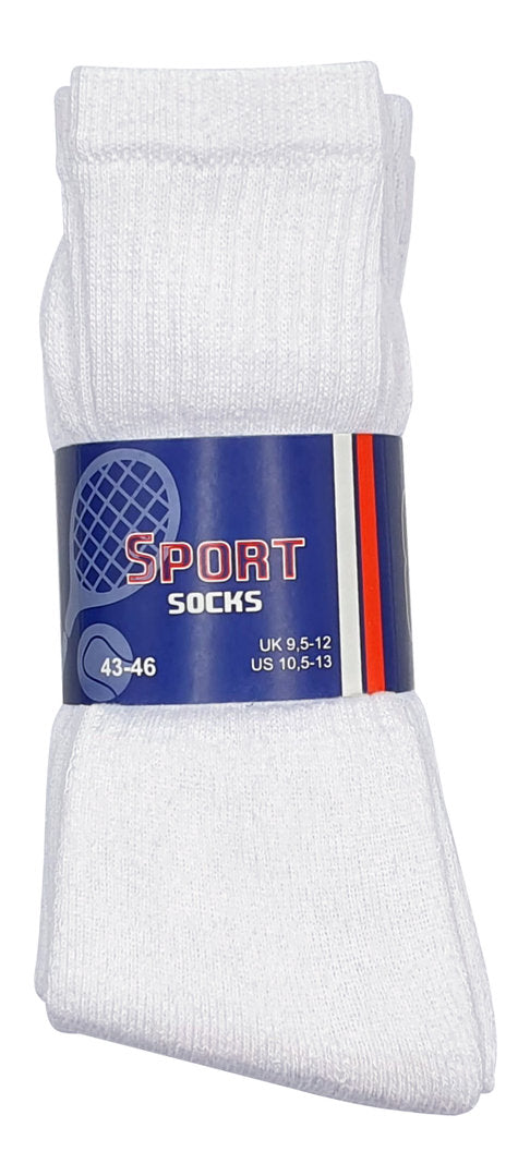 MEGA pakk, unisex valged puuvillased spordi- ja vabaajasokid, 8 paari pakis