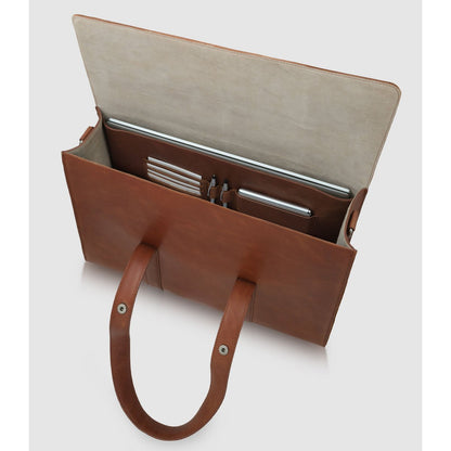 PURE Leather Studio nahast ärikott, sülearvutikott, pruun – 15,6"