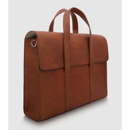 PURE Leather Studio nahast ärikott, sülearvutikott, pruun – 15,6"