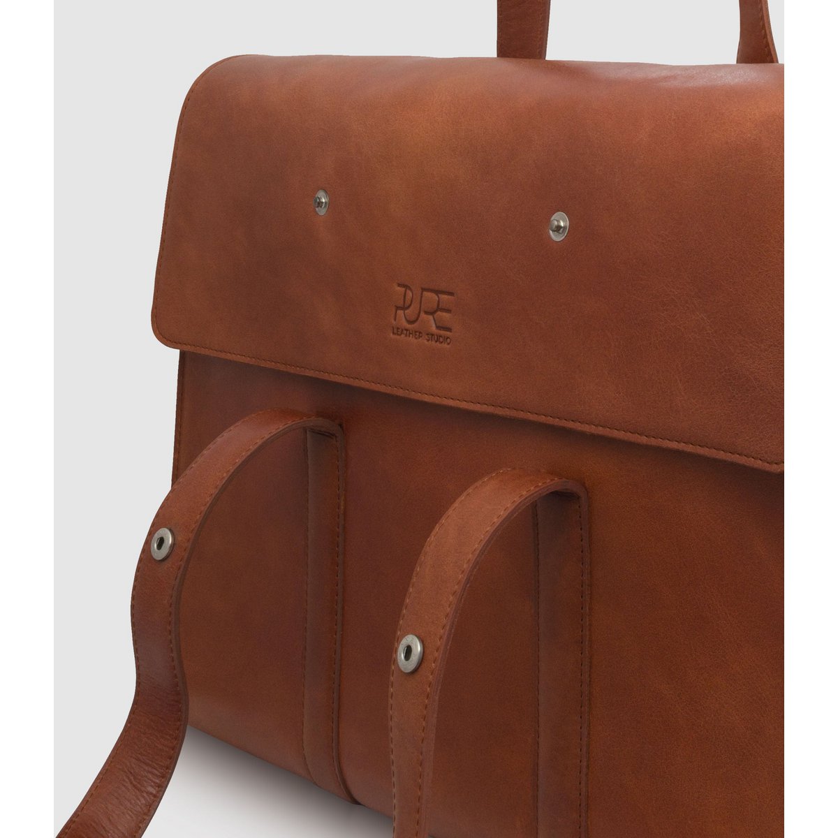PURE Leather Studio nahast ärikott, sülearvutikott, pruun – 15,6"