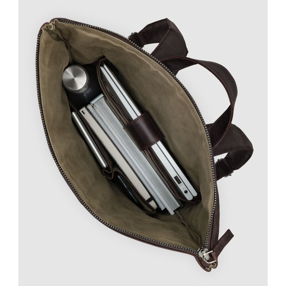 PURE Leather Studio POLIS nahast seljakott Chocolate – 16" sülearvutile