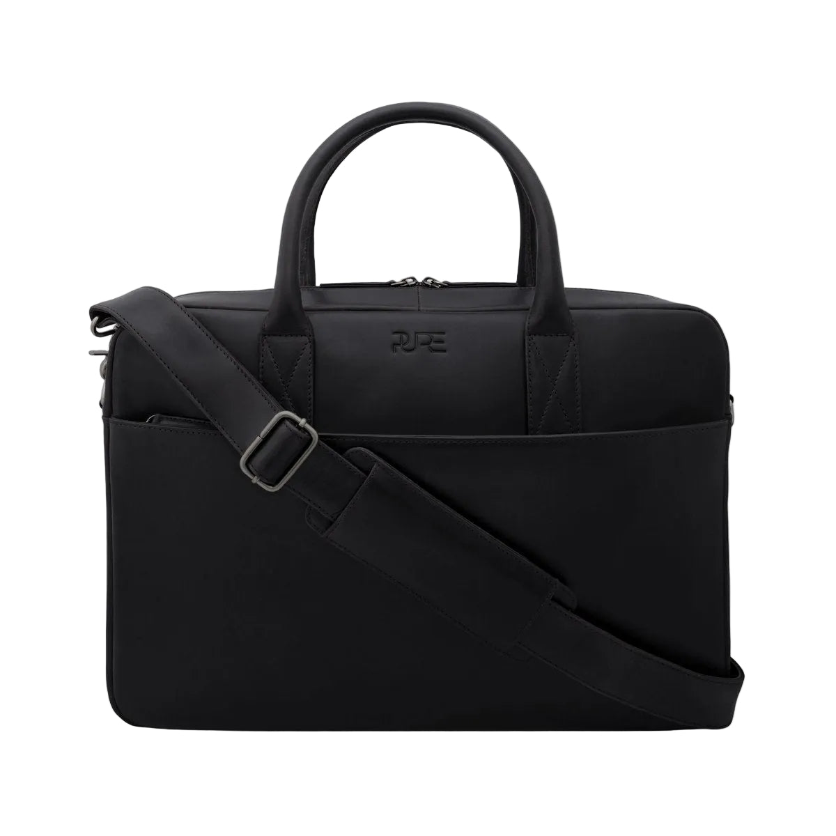 PURE Leather Studio nahast ärikott, sülearvutikott, must – 15,6"
