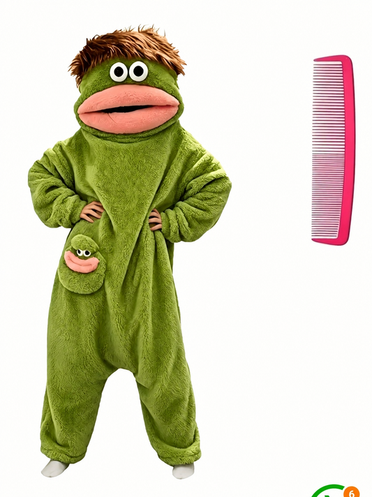 Täiskasvanute pehme koletise kigurumi-pidžaama – roheline kostüüm