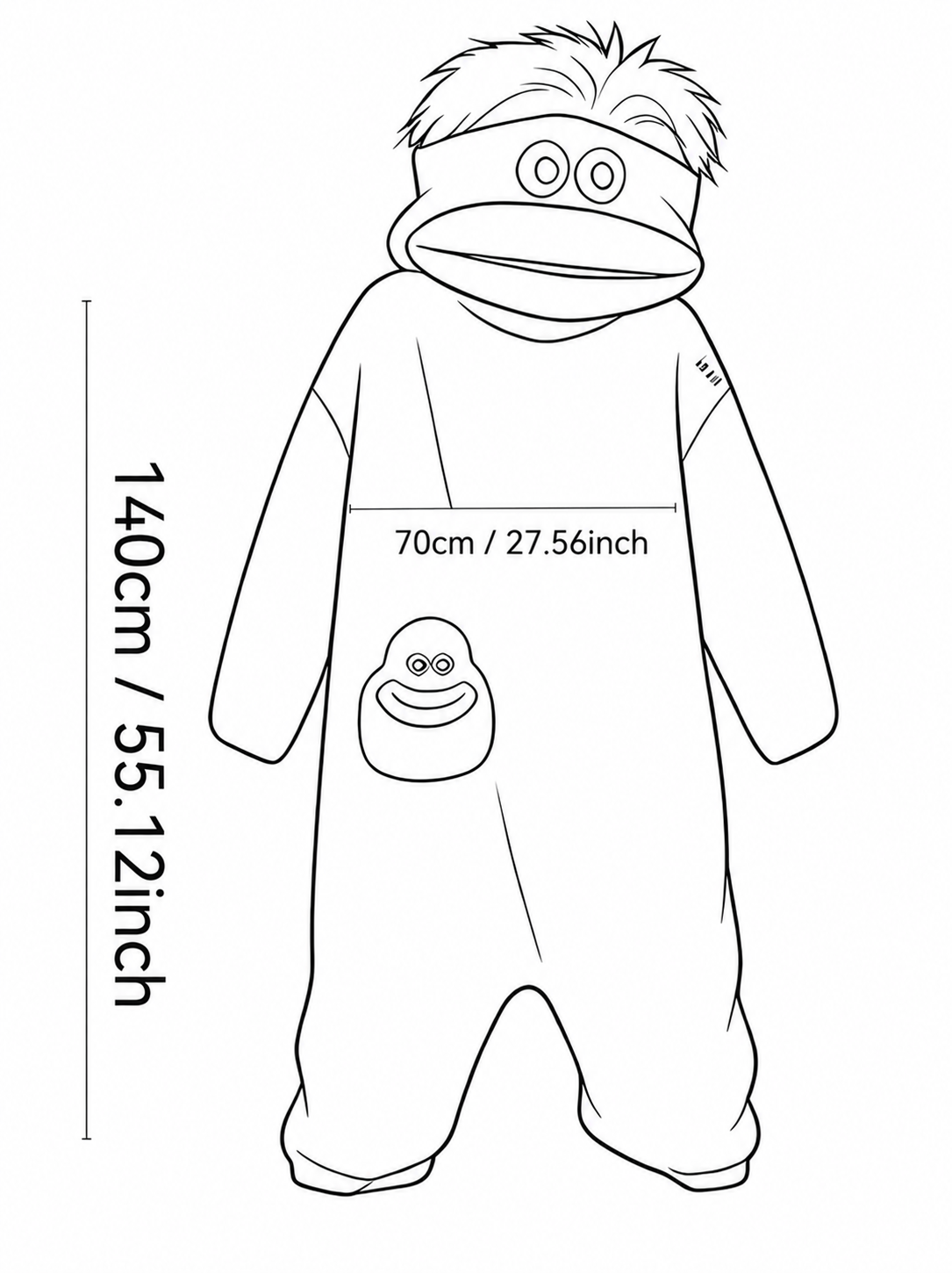 Täiskasvanute pehme koletise kigurumi-pidžaama – roheline kostüüm