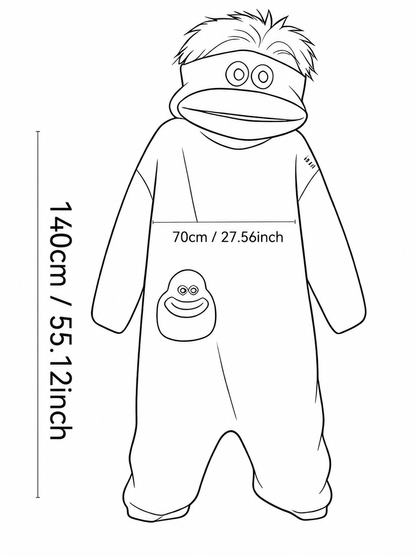 Täiskasvanute pehme koletise kigurumi-pidžaama – roheline kostüüm