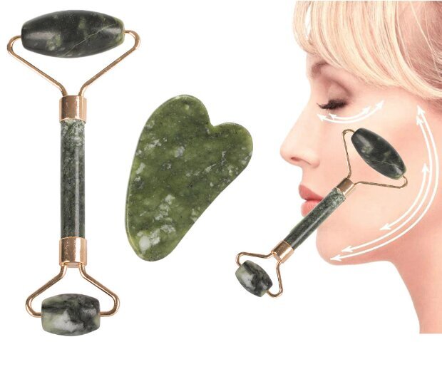 Jadeiidist näomassaažirull ja gua sha plaat – loomulik näohooldus, pinguldav ja lõõgastav massaaž