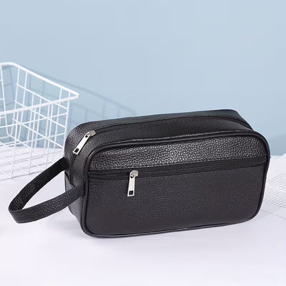 Must reisikosmeetikakott, mahukas unisex tualett-tarvete organisaator PU-materjalist